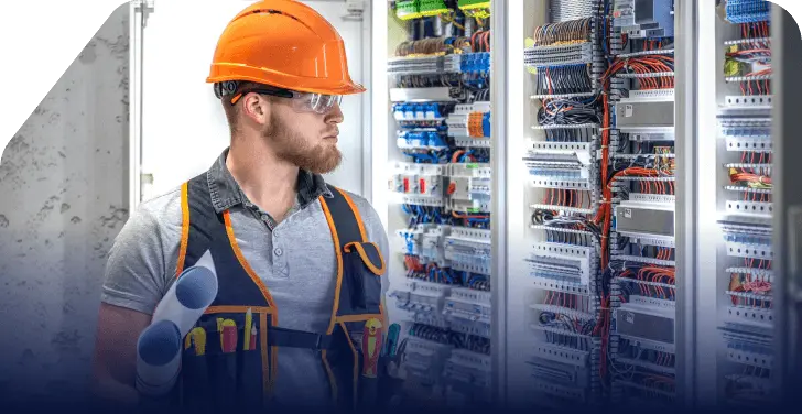 Reno electrician providing commercial electrical services, maintaining circuit breakers and electrical panels