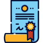 Licensed electrician certificate with award ribbon and signature representing professional credentials